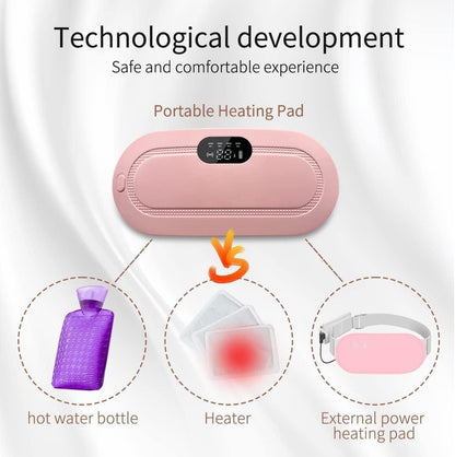 🌸 Instant Period Cramps Relief Pad – Wearable Heat & Massage Therapy Belt